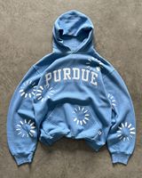 Sweat à capuche personnalisé avec impression en relief, épaules tombantes, strass, logo en strass, fermeture éclair intégrale, épais, style vintage