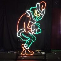 Decoración navideña para exteriores, luz led con motivo de 2D, Grinch
