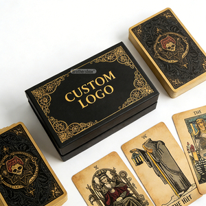 Venta al por mayor de cartas de tarot y <span class=keywords><strong>oráculo</strong></span> personalizadas con diseño, impresión y fabricación, incluyendo oráculos grandes y mini, cartas de papel con amuletos negros y dorados, y guía. - Product Image 2