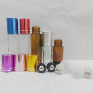 30/50ml <b>Amber</b> Clear Glass Roll on <b>Bottle</b> Cylinder Roller for Essential Oil Perfume Deodorant Wholesale - Product Image 4