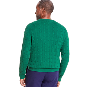 Suéter de Invierno para Hombre, Transpirable, con Patrón de Cable, 100% Algodón, Cuello Redondo, Logotipo Frontal, Producción OEM - Product Image 2