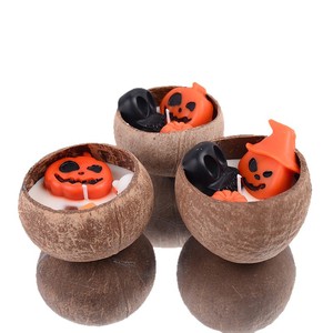 Bougie parfumée en coquille de noix de coco pour Halloween, forme personnalisée, ornements décoratifs pour une ambiance festive - Product Image 4