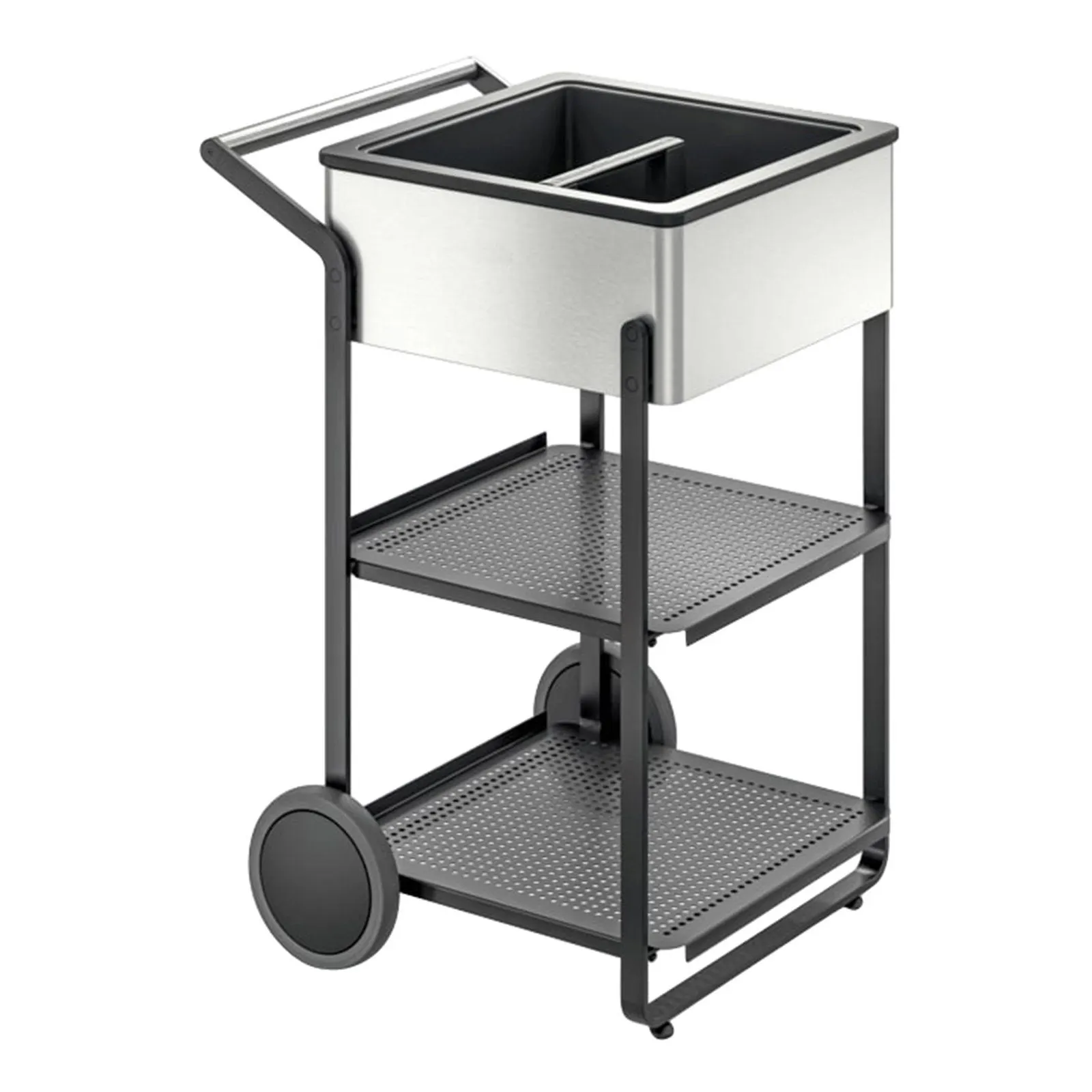 Mobile Bar Cart Metal Bar Trolley Cart Service Cart Movable Wine Trolley With Freezer Drinks Trolley