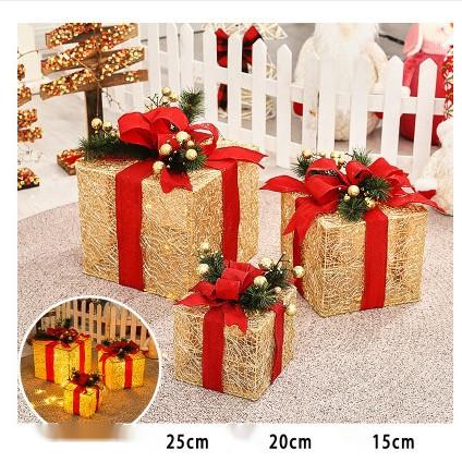 Coffret cadeau lumineux style doré