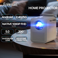 Mini projecteur WiFi 1080P avec batterie 9600mAh et chargeur sans fil, projecteur intelligent portable pour accès au téléphone portable à l'intérieur