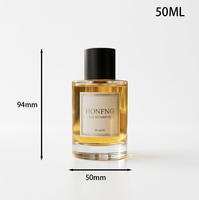 Flacon de parfum cylindrique en verre vide de luxe imprimé sur mesure avec couvercle noir, couleur personnalisée