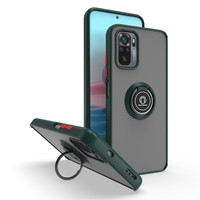Casing Ponsel Matte PC TPU, Pelindung Belakang dengan 2022 Cincin Magnetik untuk Redmi Note 10 10S Note 10 Pro Max 360