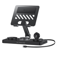 Support de tablette multifonction 5-en-1 Yesido 45W haute puissance avec chargeur sans fil intégré et câble rétractable PD 30W DS43
