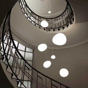 <b>Pebble</b> Chandelier Irregular Glass Round Multi Head LED Pendant Light For Living Room Hotel Corridor Lighting E26 Switch Control - Product Image 4