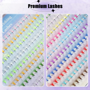 Màu PREMADE người hâm mộ Lông mi giả cầu vồng cao cấp lễ hội giáng sinh trang điểm mắt màu sắc hỗn hợp mở rộng lông mi - Product Image 4