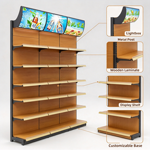 Espositore Personalizzato Moderno in Ferro e Legno per Supermercati e Negozi, per Frutta, Noci, Snack, Alimenti, Bevande, Vino, Scaffale Modulare - Product Image 3