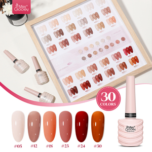 Set de Esmaltes de Uñas en Gel Miss Gooey, 30 Colores, Sin HEMA, Ecológico, <span class=keywords><strong>Kit</strong></span> de Esmalte de Gel Translúcido Nude, Gel UV Orgánico con Certificación CE/CPNP de Fábrica - Product Image 1