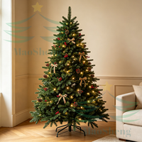 Arbre de Noël pré-éclairé sur mesure OEM en gros, 7 pieds, lumières LED, pour extérieur et intérieur, fournisseur