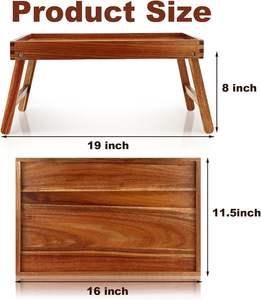 Home Decor Handmade Laptop Schreibtisch Akazie Holz Frühstücks bett Tisch Serviert ablett mit klappbaren Beinen und Griffen - Product Image 4