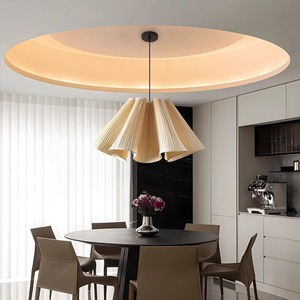 Lampe suspendue moderne de couleur crème, forme ronde, base d'ampoule Led E27, pour salon, chambre à coucher, plafonnier - Product Image 2