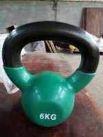 Kettlebell en fonte pour la musculation à domicile et en salle de sport, avec poignée colorée, équipement de fitness pour l'haltérophilie, vente en gros d'usine
