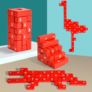 Gioco di Puzzle 3D in Legno per Bambini, Blocchi Impilabili, Allenamento della Concentrazione, Esercizio Mentale, Giocattolo Educativo in Legno per Bambini - Product Image 2