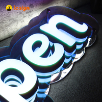 Lettres en miroir infini en PVC LED 3D personnalisées en usine, logo de marque, enseigne ouverte, décoration murale, néon 12V