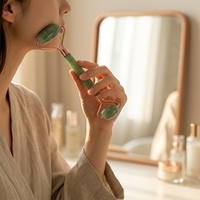 Rouleau facial Gua Sha personnalisé en quartz et jade pour usage domestique