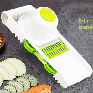 Mandoline multifonction 5-en-1, coupe-légumes, hachoir, trancheuse pour pommes de terre, légumes, fruits, pour la cuisine - Product Image 3