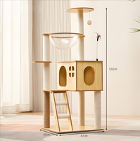Arbre à chat intégré avec lit pour chat, perchoir pour chat en forme de capsule spatiale spécialement conçu pour les grands chats, articles pour animaux de compagnie