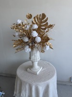 Boules de fleurs artificielles personnalisées ODM OEM, roses blanches et vertes, centres de table pour la décoration de mariage d'automne, décoration d'événements et de fêtes