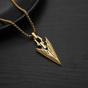 Collar <span class=keywords><strong>de</strong></span> Acero Inoxidable con Colgante <span class=keywords><strong>de</strong></span> Punta <span class=keywords><strong>de</strong></span> Flecha Vintage para Hombre, Estilo Punk Hip Hop, Cadena con Punta <span class=keywords><strong>de</strong></span> Lanza, Regalo para <span class=keywords><strong>Chicos</strong></span>, ALN26032129 - Product Image 3