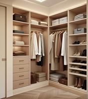 Système de dressing moderne de luxe en bois massif, armoire sur mesure avec portes en placage de bois, service de conception gratuit pour chambre et salon