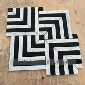 Wholesale Self-Adhesive Mosaic <strong>Tiles</strong> Wall Gold Inlaid <strong>White</strong> Peel and <strong>Stick</strong> Kitchen Backsplash Mosaic <strong>Tile</strong> - Product Image 1