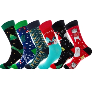 Chaussettes de Noël pour hommes Bonypony, motif de Noël, Père Noël, chaussettes imprimées amusantes et colorées, cadeaux de Noël, décoration de Noël - Product Image 4