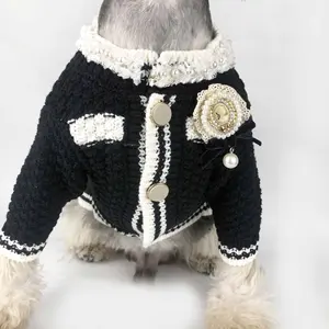 클래식 개 스웨터 현대 애완 동물 가게 도매 럭셔리 개 옷 패션 최고 품질 니트 디자이너 개 카디건 스웨터