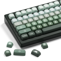 XVX Keycaps – Kit de touches PBT à sublimation vert dégradé, 132 touches, personnalisé pour clavier mécanique, mignon