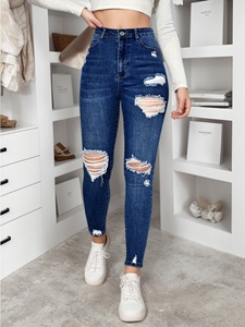 2026 Women's High-<b>Waisted</b> Ripped Skinny <b>Jeans</b>, Distressed <b>Elastic</b> Fitted Denim, Casual Streetwear - Product Image 4