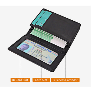 Porte-cartes <span class=keywords><strong>de</strong></span> visite en cuir microfibre anti-RFID pour homme, étui <span class=keywords><strong>de</strong></span> poche avant fin, portefeuille mince – Grande Vente - Product Image 2