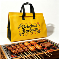 Sac isotherme réutilisable jaune en non-tissé avec feuille d'aluminium, imperméable, multifonctionnel, personnalisable avec logo/graphisme – Vente en gros