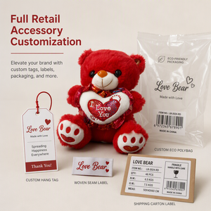 Peau d'Ours en Peluche de Qualité Supérieure, Originale, Douce, 80cm 100cm 120cm, Rouge « Je T'aime », Cadeau de Saint-Valentin ou d'Anniversaire - Product Image 6