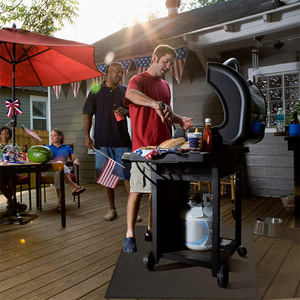 Grill Mat 40x40 Inches PTFE Fireproof Heat Resistant Outdoor <b>BBQ</b> Protection Mat for Grills Cooking Baking Barbecue - Product Image 1