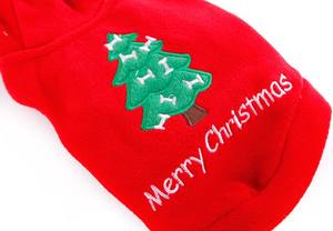 Merah Natal Musim Dingin Pet <span class=keywords><strong>Dog</strong></span> Hoodie Pakaian Anak Anjing Kecil Besar Anjing Bulu Tebal Anjing Hijau Pohon Natal Mantel Jaket Kucing - Product Image 6
