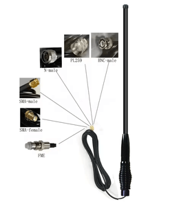Мобильная антенна для внедорожников 4x4, стекловолоконная, VHF/UHF, двухдиапазонная, 4G CB, 27/477 МГц, разъемы PL259/FME SMAs-Male, IP35, усиление 6.5dBi - Product Image 2