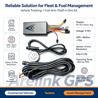 Traceur GPS 4G avec capteur de niveau de carburant à ultrasons pour flotte de location – Surveillance du carburant sans perçage
