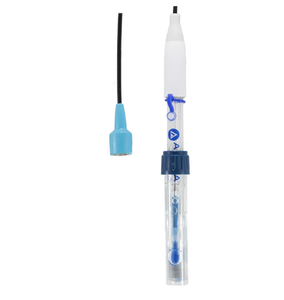 Électrode pH en verre avec capuchon bleu et câble noir pour usage en laboratoire - Product Image 1