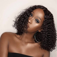 Perruque synthétique afro courte noire style européen et américain pour femme, bouclée, réaliste, fabriquée à la machine, 150g, modèle K11