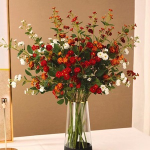 Ramo de flores artificiales de seda de alta simulación, arreglo de flores secas para decoración del hogar y bodas - Product Image 1