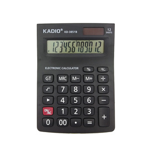 Calculatrice de bureau classique abordable 12 chiffres double alimentation KD-3851B noire pour usage bureautique et entrepôt - Product Image 2