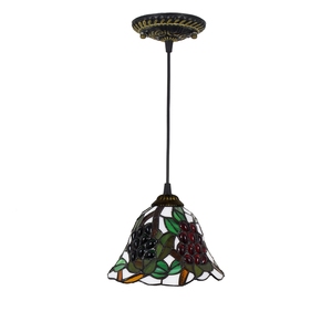 <span class=keywords><strong>Lustre</strong></span> Vintage européen en forme de feuille verte, pour Restaurant, pour salon, design antique, vitrail de Tiffany - Product Image 4