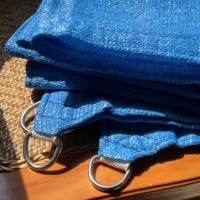 Voile d'ombrage bleue tissée avec anneaux en D, ourlet renforcé, toile maillée pour patio, jardin, abri de voiture, piscine, auvent extérieur