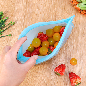 Sacs de conservation alimentaire en silicone – Nouveauté : Ensemble de sacs réutilisables en silicone de qualité alimentaire avec fermeture éclair - Product Image 6