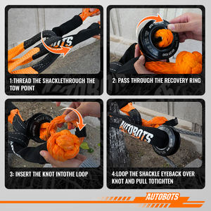 Kit de récupération avec manille souple synthétique 41000 LBS, équipement de remorquage tout-terrain robuste pour SUV, VTT, UTV, camion, Jeep - Product Image 4