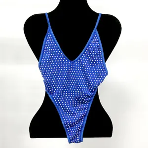 B012 Kim Cương Đồ Bơi Đồ Bơi Phụ Nữ Pha Lê Bodysuit Sexy Cô Gái Rhinestone Bộ Bikini