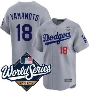 2026 Новейшие Американские бейсбольные команды Лос-Анджелеса, Джерси #18, Yoshinobu Yamamoto, термопечать, дышащий 100% полиэстер - Product Image 1